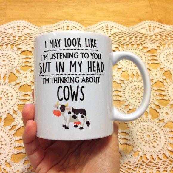 Humorous coffee cup, thinking of cows - Picture 3 of 6